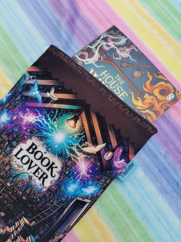 Buchtasche Buchhülle UNIKAT BookLover mit buchigem Innenfutter